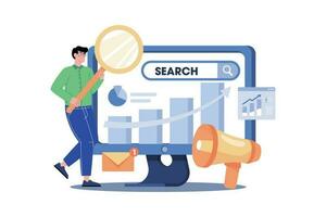 A Search Engine Marketer Manages Ad Campaigns vector