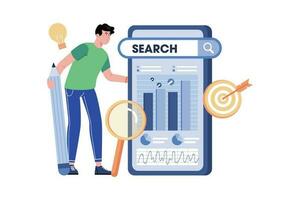 An SEO Specialist Improves Search Engine Rankings vector