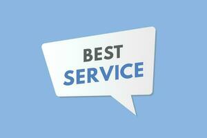 Best Service text Button. Best Service Sign Icon Label Sticker Web Buttons vector