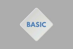 Basic text Button. Basic Sign Icon Label Sticker Web Buttons vector