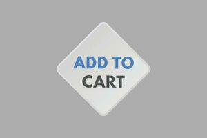 Add to cart text Button. Add to cart Sign Icon Label Sticker Web Buttons vector