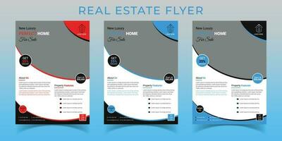 Real estate flyer vector template design. Professional real estate flyer design with different color.