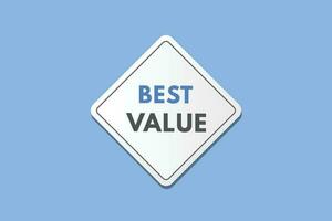 Best Value text Button. Best Value Sign Icon Label Sticker Web Buttons vector