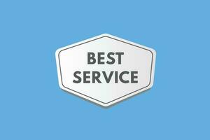 Best Service text Button. Best Service Sign Icon Label Sticker Web Buttons vector