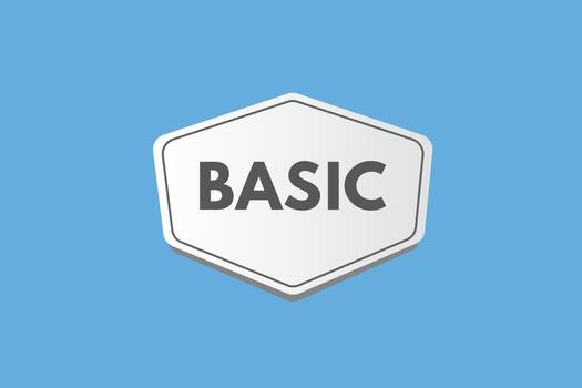 Basic text Button. Basic Sign Icon Label Sticker Web Buttons vector