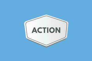 Action text Button. Action Sign Icon Label Sticker Web Buttons vector