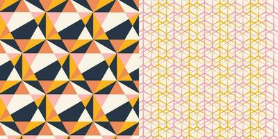 Seamless geometric minimalistic patterns. Simple graphic design. Trendy hipster sacred geometry. vector