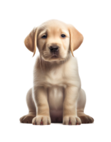 Small labrador puppy on transparent background, created with png