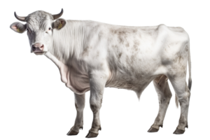 Piedmontese cow on transparent background, created with png