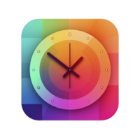 icono con reloj para aplicación en el transparente fondo, creado con generativo ai png