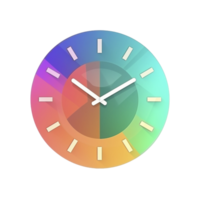 Icon with clock for app on the transparent background, created with png