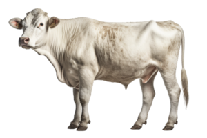 Piedmontese cow on transparent background, created with png