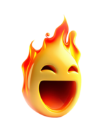 Fire symbol on transparent background, created with png