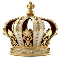 Royal gold crown on transparent background, created with png