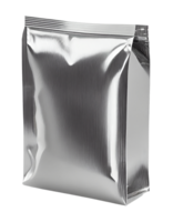 Silver aluminium foil packaging on transparent background, created with png