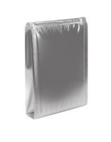 Silver aluminium foil packaging on transparent background, created with png