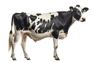 Holstein cow on transparent background, created with png