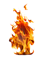 Realistic fire isolated on transparent background, created with png