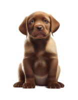 Small labrador puppy on transparent background, created with png