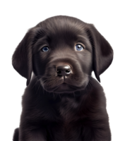 negro Labrador perrito en transparente fondo, creado con generativo ai png