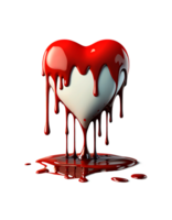 Red heart dripping, created with png