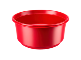 Red empty wash basin on transparent background, created with png