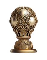 ouro futebol troféu em transparente fundo, criada com generativo ai png