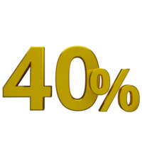 3D Gold 40 Percent Discount png