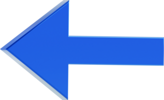 Blue arrow 3d icon isolated. png