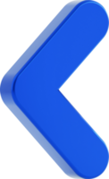 Blue arrow 3d icon isolated. png