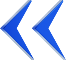 Blue arrow 3d icon isolated. png