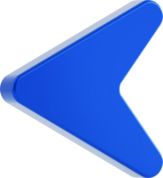 Blue arrow 3d icon isolated. png