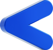 Blue arrow 3d icon isolated. png