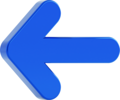 Blue arrow 3d icon isolated. png
