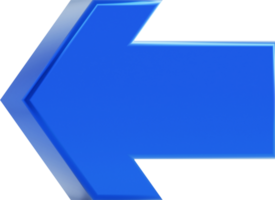 Blue arrow 3d icon isolated. png