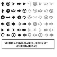 Big arrow collection black icon set. Arrow icon. Arrow vector collection. Arrow. Cursor. and line art can be edited again