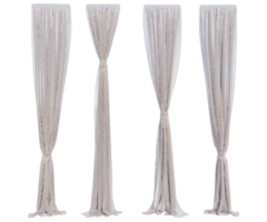 curtains sheer white in PNG isolated on transparent background. with 3D rendering