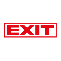 Exit Red Stamp on a Transparent Background png