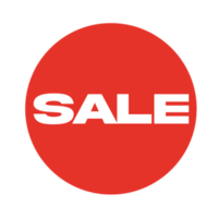 Red Sale Tag and label Sticker on a Transparent Background png