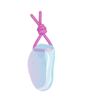 cristal. curación transparente curación cuarzo con un Violeta cuerda nudo . rosado degradado transparente brillante piedra preciosa. el magia Roca png