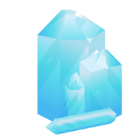 Crystal Set. Healing Transparent Healing Quartz. Blue Gradient Transparent Bright Gemstone. The Magic Stone png