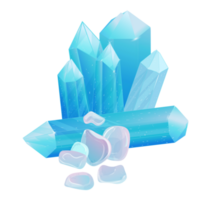 Crystal Stone Set. Healing Transparent Healing Quartz. Blue Gradient Transparent Bright Gemstone. The Magic Gem png