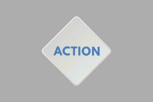 Action text Button. Action Sign Icon Label Sticker Web Buttons vector