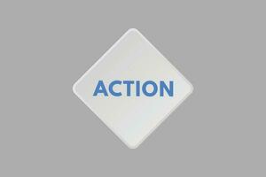 Action text Button. Action Sign Icon Label Sticker Web Buttons vector