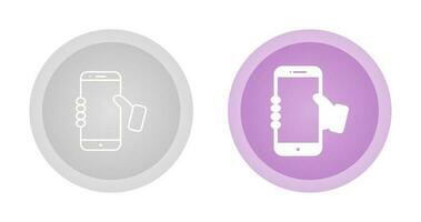 Holding Smartphone Vector Icon