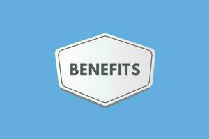 Benefits text Button. Benefits Sign Icon Label Sticker Web Buttons vector