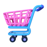 Empty Shopping Cart 3D Illustration Icon png