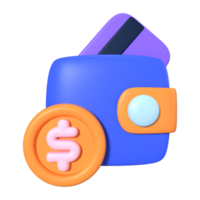 e plånbok 3d illustration ikon png