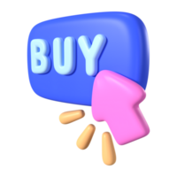 Buy Button 3D Illustration Icon png