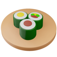 sushi illustration design in 3d style png